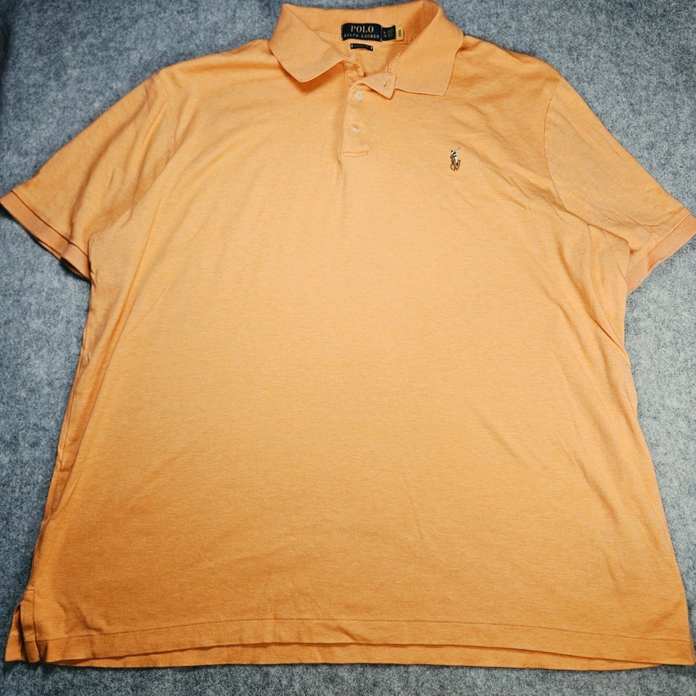 Polo Ralph Lauren Mens Orange Classic Fit Pony Polo Shirt Classic Preppy Sz XL